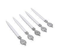 TOPINCN 5PCS Metal Letter Opener Set with Elegant Leaf Floral Pattern for Home Office School Mail Envelope Package Opening Tool