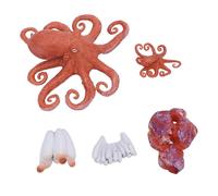 TOPINCN 5PCS Octopus Figurine Toys, Educational Simulated Octopus Life Cycle Learning Toy, Marine Animal Toy Ocean Animal Model Sea Animals Figurine Toys Set for Home School