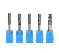 TOPINCN 5Pcs Tungsten Carbide 4 Flute Straight Shank Square Nose End Mill Cnc Milling Tools 6Mm Diameter X 50Mm Length