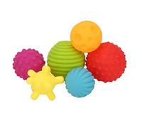 TOPINCN 6 Pcs Textured Multi Sensory Ball Set, Baby Bath Toy Massage Balls Colorful ABS Soft Water Gun Design with Small Holes for Bath Time Fun