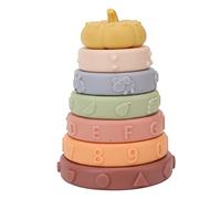 TOPINCN 6pcs Soft Stacking Rings Educational Colorful Play Building Stacking Rings 3 in 1 Baby Toy Bundle Sensory Toy