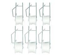 TOPINCN 6Pcs Tomato Trellis Roller Hooks, Greenhouse Trellising Kit, Galvanized Steel Wire Tomato Support Clips with 49Ft Hanging String, for Home Garden, Cucumber Watermelon Planting