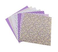 TOPINCN 7Pcs 50 * 50Cm Cotton Fabrics DIY Floral Dots Assorted Squares Pre-Cut Quarters Bundle Cotton Quilt Fabric Sewing Quilting Patchwork(Purple)