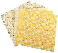 TOPINCN 7Pcs Cotton Fabric Assorted Squares Pre-Cut Bedding Suite Quarters Bundle DIY Sewing Scrapbooking Quilting Set 50 * 50Cm(Yellow)