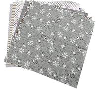 TOPINCN 7Pcs Cotton Fabric Assorted Squares Pre-Cut Bedding Suite Quarters Bundle DIY Sewing Scrapbooking Quilting Set 50 * 50Cm(Grey)