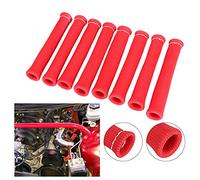 TOPINCN 8PCs 1600 Degrees Spark Wire Wire Pines Heat Shield Protector Cover, Non -flammable Insulator Cover for Car Scripts, Improvement of the Engine Power, Fits Most of the Angled
