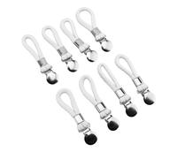 TOPINCN 8pcs Tea Towel Loops Clips Hooks Towel Holder Clips Cotton Loop Hanger with Rustproof Stainless Steel for Kitchen Bathroom Home Camping