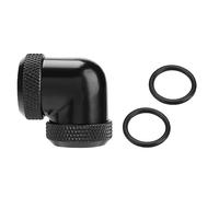 TOPINCN 90 -Prade Water Elbow Hard Tube Tube Connection with Silicone Seal for Water Fluid Cooling, Plated Brass Adjustment, Petg for Computer Cooling (Black)