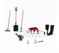 TOPINCN 9pcs Miniature Dollhouse Set, Wooden and Metal Mini Garden Tools, Ideal for Crafts and Enchanting Gardens for Children and Adults