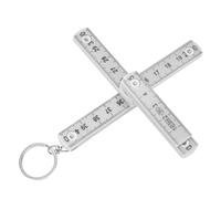 TOPINCN ABS Folding Ruler 50cm Woodworking Ruler Carpentry Folding Meter Stick with Key Ring for Carpentry Laying Tiles Projects (White)