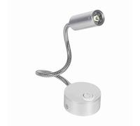 TOPINCN AC85 to 265V 1W 3W LED Reading Light, Gooseneck Lamp, Eye Protection Illuminators, Cool Warm White Study Lighting Fixture with OFF ON Switch for Bedroom Office Study Room (3500K warm white)