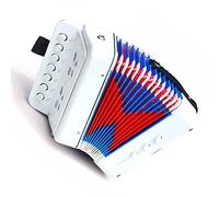TOPINCN Accordion Musical Instrument for Kids, Educational 7 Keys Accordion for Learning Music Notes, Great for Ensemble Playing, Bright Color Design (White)