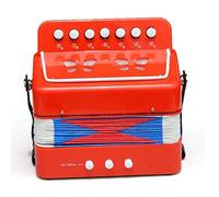 TOPINCN Accordion Musical Instrument for Kids, Educational 7 Keys Accordion for Learning Music Notes, Great for Ensemble Playing, Bright Color Design (Red)