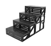 TOPINCN Adjustable Dog Stairs Space Saving Pet Staircase Non Slip Step for High Bed Slope for Small Dogs Plastic 23.62x15.75x13.78in