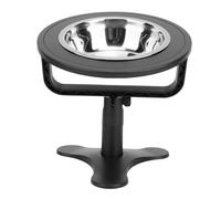 TOPINCN Adjustable Elevated Cat Bowls, 0 to 15 Degree Raised Cat Food Bowl with Non Slip ABS Base and Metal EVA Foot Pads, for Kittens to Adult Cats Anti Vomit Feeding Station (Black)