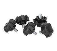 TOPINCN Adjustable Knob Bolt 5Pcs Durable Ergonomic Five-Star Head Locking Handle Screws for Home Improvement ABS Plastic M6 10mm