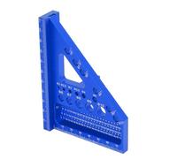 TOPINCN Aluminum Alloy Woodworking Square Protractor Multifunctional Triangular Ruler for Measurement in (Blue)