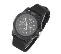 TOPINCN Analog Military Wristwatch Durable Electronic Watch for Army Men Round Nylon Strap Watch Black/Silver/Blue/Army Green/Coffee (SWI Black)