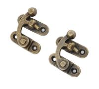 TOPINCN Antique Hook Hasp Latch, Zinc Alloy Right Swing Arm Clasp with Mounting Screws, for Jewelry Box Wooden Chest Cabinet Toolbox Gift Case 32x28mm