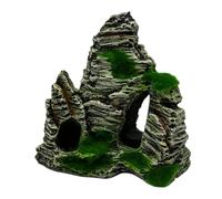 TOPINCN Aquarium Rock Cave Ornament Artificial Mountain Landscape Decor Fish Tank Accessories, Ideal for Betta, Snails, (F416C)