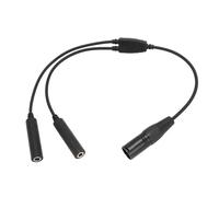 TOPINCN Aviation Headphone Adapter Cable Easy to Use GA Dual Plug for 5 PIN XLR Cable Adapters for Pilots in General Aviation, ABS, Metal Material