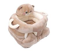 TOPINCN Baby Anti Fall Learning Sit Sofa, Cartoon Animal Infant Learning Seat with Raised Backrest and Non Slip Bottom, Soft Plush Cushion for Baby Sitting Posture Practice (Bear)
