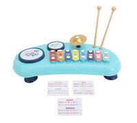 TOPINCN Baby Piano Xylophone Toy for Toddlers, Hand Knocking Piano Toy Portable Baby Knocking Toy Xylophone with Baby Set, Early Learning Educational Musical Instrument Toy (Blue)