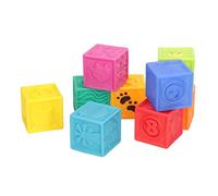 TOPINCN Baby Squeeze Building Blocks - Soft Silicone Stack Blocks with a Squeaky Sound for 6 Months and Higher - Funny Learning Toys