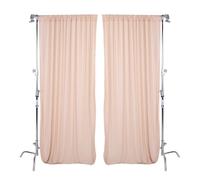TOPINCN Backdrop Curtain, 2 Panels 5x10FT Polyester Chiffon Photography Drapes with Excellent Translucency, for Wedding Birthday Party Photo Background Champagne