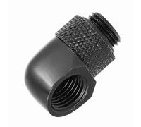 TOPINCN Barb Connector for PC Water Cooling, Silicone Ring for Secure Connection, Easy to Install, G1/4 Thread Elbow Fitting for Enthusiasts, Silver (Black)