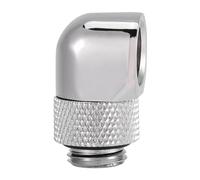 TOPINCN Beard Attachment in a Light and Sensitive Elbow of 90 Degrees, Easy to Screw, Adapted to The PC Water Cooling System, G1 / 4 Thread in Black Brass (Silver)