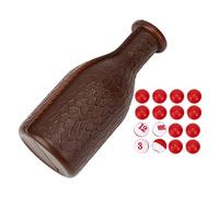 TOPINCN Billiard Shaker Bottle Durable with 16 Tally Balls for Family Game Night Black Rubber 6.5x2.9 in (Brown)