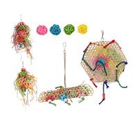 TOPINCN Bird -Shredding Toys with Swing, Chewable Bird Feed Toy for Medium Parrots, Relieves Fear with Colorful Paper Threads and Bells, Ideal for Cockatis, Lovebirds and Finches