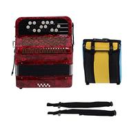 TOPINCN Black and White 22 Key Accordion with Sensitive Buttons, 8 Bass for Practice, Includes Storage Bag and Straps, Great for Cultivating Musical Talent, Engineering ABS + Stainless Steel + Solid