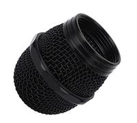 TOPINCN Black Stainless Steel Mic Mesh Cover Replacement with Built-in Cotton, Dent Resistant Ball Head Grill for Wired/Wireless Microphones, Ideal for Musicians/DJs