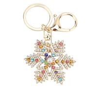 TOPINCN Bling Rhinestone Snowflake Charm Keychain, Sparkling Pearl Bag Charm Cute Snowflake Keyring Accessories for Women, Handbag Pendant Car Keys Keychain Charms Cute Purse Charms