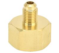 TOPINCN Brass Refrigerant Tank Adapter, W21 to 1/4 SAE Converter, for R32 R134A Valve, Air Conditioning Line Repair Tool, 21mm Female Thread