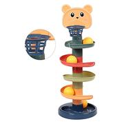 TOPINCN Bright Baby Ball Drop Tower Toy, Rounded Edges and Removable Design, Interactive Game for Parents and, Plastic Material (5 Layers With 5 Golfs One Size)