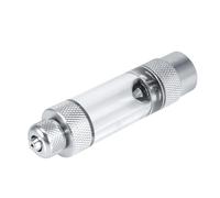 TOPINCN Bubble Counter Easy-to-install Double Head Aquarium Plant Tool for Fish Tank Silver Aluminum & Acrylic (single head bubble recorder)