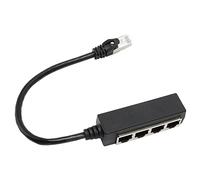 TOPINCN Cable Armor Interference of the Black Ethernet Divisor RJ45 for the ABS Soft Internet Connection PCB RJ45 Division of the Division for Several Devices