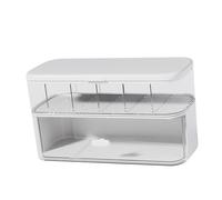 TOPINCN Cable Organizer Box Cord Storage Box Desk Cable Management with 10+ Compartments Sealed Lid for Phone Chargers Headphones Office Home Travel (White)