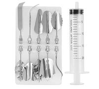 TOPINCN Cake Syringe Nozzles Mold Pudding Icing Cream Syringe Tool Set with 10 Nozzles for Beautiful Cake for Holiday Exquisite Workmanship Non- Reusable