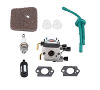 TOPINCN Carburetor Kit for FS55, FS55RC, FS38, KM55, HL45, KM55R, Metal Construction, Includes Gaskets, Spark Plug, Filter, Pipe, Lawn Mower Engine Parts
