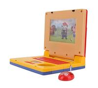 TOPINCN Cartoon Educational Laptop Toy for the Cognitive Development of Children with a Smooth Marginal Design, LED Light (Yellow Retractable Mouse)