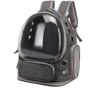 TOPINCN Cat Backpack Pet Carrier, Large Capacity Breathable Bubble Window Design with Foldable Function, Transparent Travel Hiking Pet Backpack for Cats Dogs Under 15 Lbs Gray