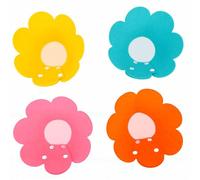 TOPINCN Cat Cone Collar Set, Adjustable Cat Recovery Collar Cute Flower Shaped Felt Elizabethan for Kittens and Cats Wound Protection (4pcs)