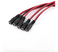 TOPINCN CCTV Security Camera DC Power Cord Kit for 12V Cameras, Black and Male Female Plug, 10 Pieces