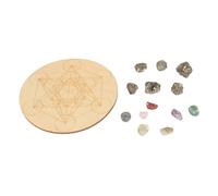 TOPINCN Chakra Stone, Crystal Grid Board Set, Energy Grids Board, Composite Wood,Practical and Lightweight for Sleep, Energy Amplifier, Space Protection Tool (A07)