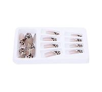 TOPINCN Charming 24pcs Leopard Print False Nails for Women - Full Coverage Nail Tips for Dance Parties, Weddings, and Home DIY - Safe and Odorless
