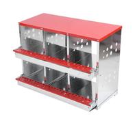 TOPINCN Chicken Nesting Box, 10 Hole Metal Roll Away Chicken Laying with Egg Collection Tray, Spacious Galvanized Steel Hen Roosting Box